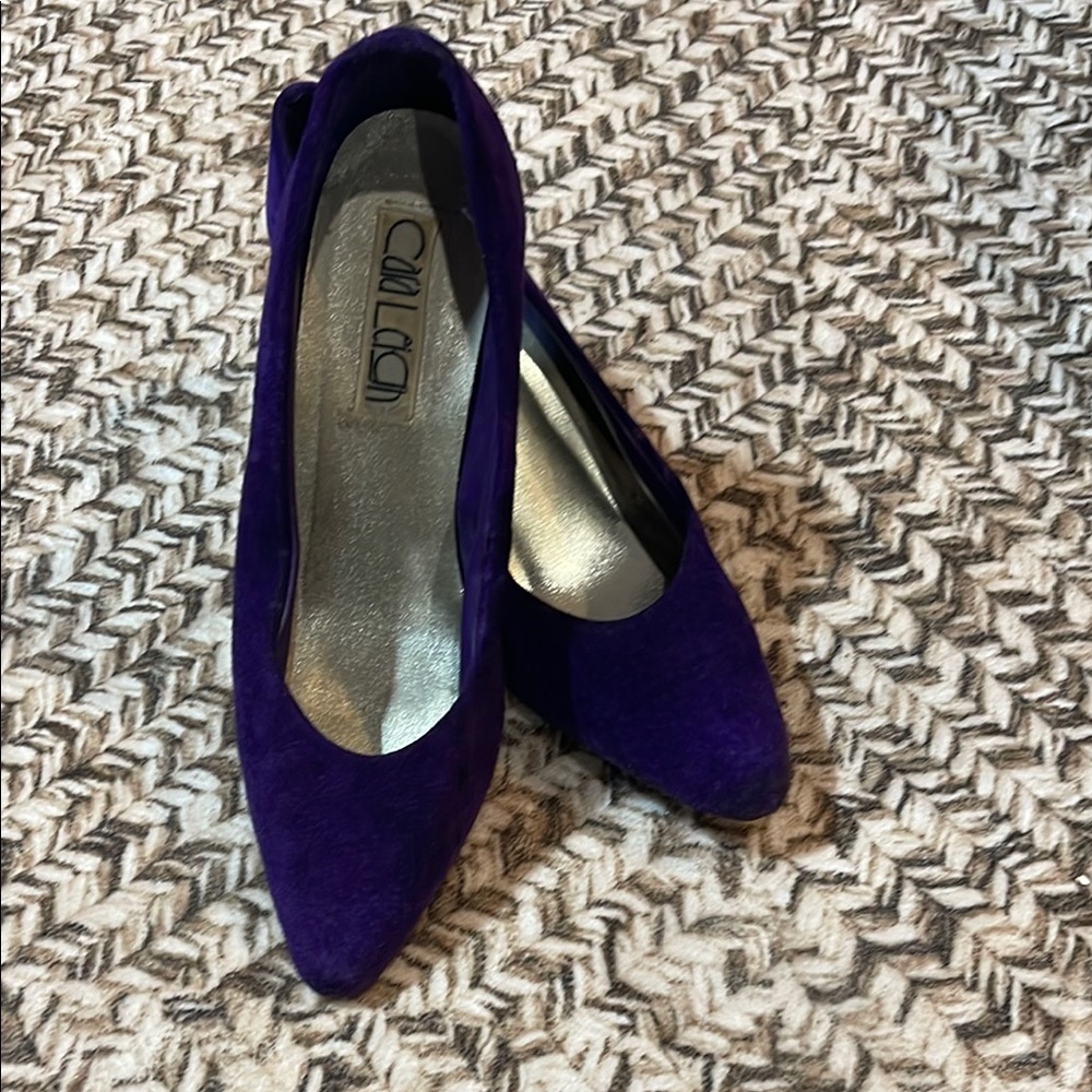 Vintage Cara Leigh Deep Purple Heels Elegant Design. Size 10